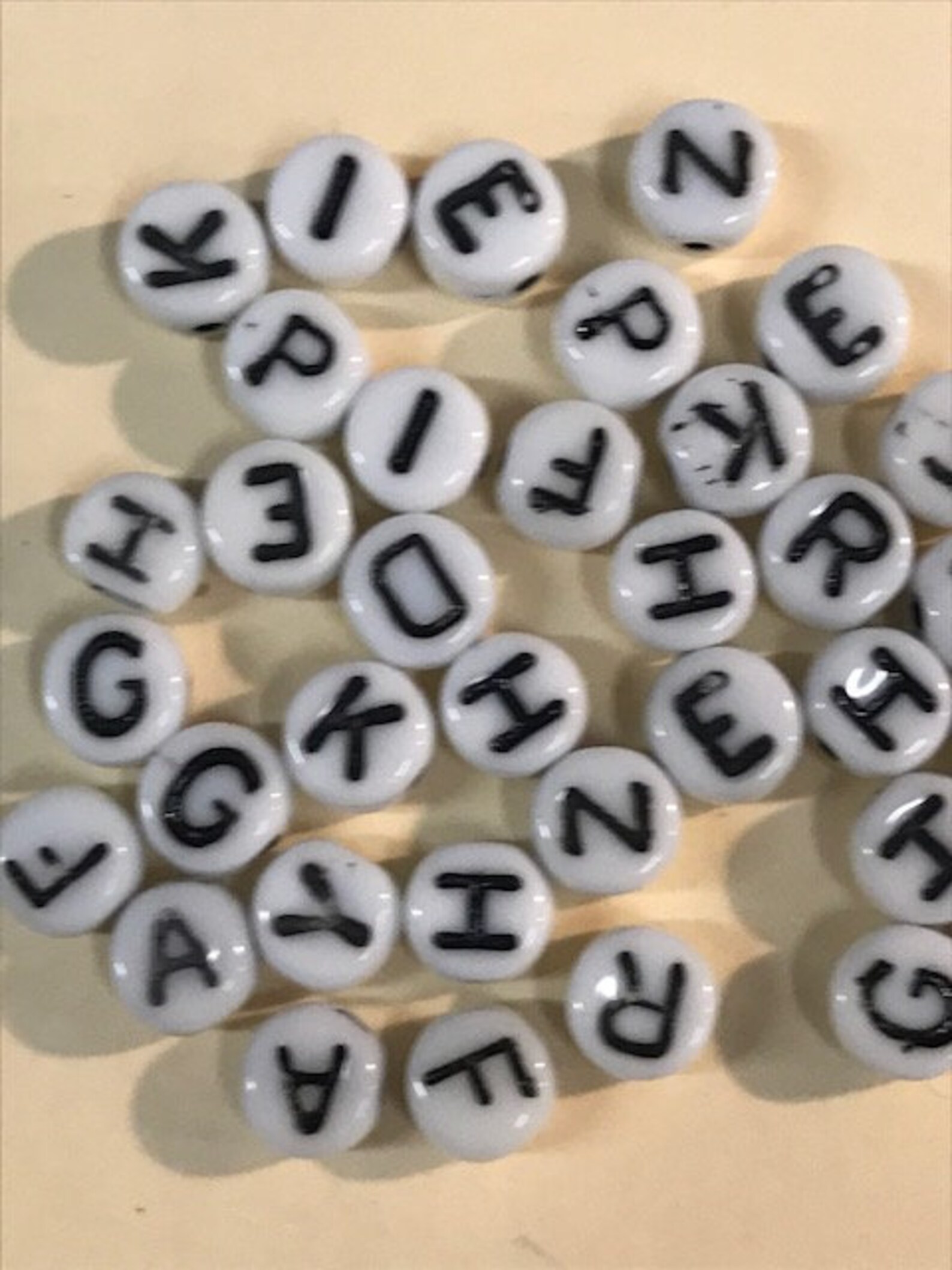 100 Pcs 6mm Glass Alphabet Beads Every Letter Etsy