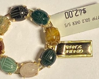 1 pieces Genuine Gold Over Sterling Silver Scarab Pin
