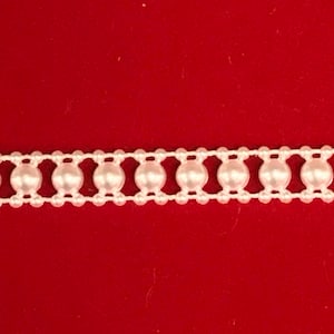 3 yards White pearl trim, 9mm, #8060, small and large pearls, flat back