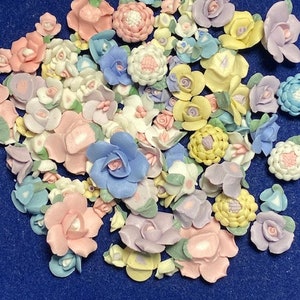Assorted Porcelain Roses, Mixed Colors and Sizes