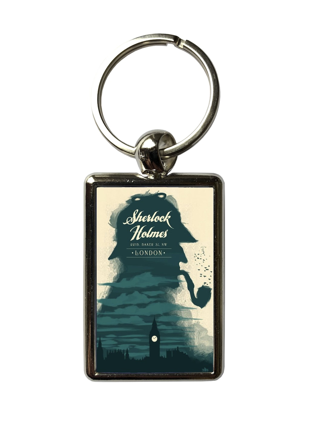 Sherlock Holmes 221B Baker Street Metal Keyring – High-quality Keychain  With Vibrant Colors – Perfect Gift for Mystery Lovers