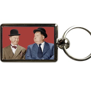 Laurel and Hardy Colour Legendary Comedy Duo Metal Keyring