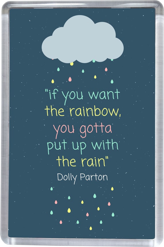 Dolly Parton Rainbows Quote Fridge Magnets And Keyrings Etsy