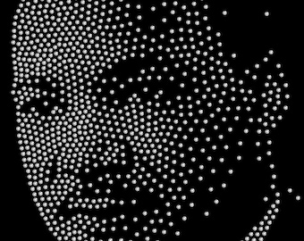 A4 SS10 Martin_Luther_King,_Jr. rhinestone portrait crystals diamante template digital download, svg for cricut plotter.