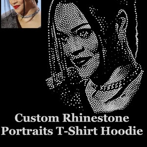 Custom Rhinestone Hoodie, Rhinestone Shirt, Custom Bling Shirt, Custom Bedazzled Hoodie Iron ON Patch