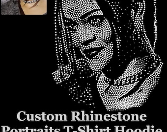 Custom Rhinestone Hoodie, Rhinestone Shirt, Custom Bling Shirt, Custom Bedazzled Hoodie Iron ON Patch