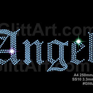 Rhinestone Old English Font Letters Alphabet Font Angel Silhouette Cricut  Svg Cut Template Download Cutting Digital File SS10 Font 