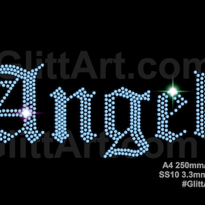 Rhinestone Old English Font Letters Alphabet Font Angel Silhouette Cricut  Svg Cut Template Download Cutting Digital File SS10 Font 