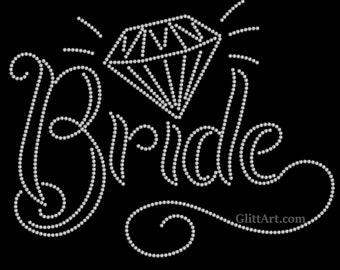 Lot Of 7 Rhinestone Iron-On Transfers – Bride, Maid Of Honor & Bridesmaids Wedding Decor