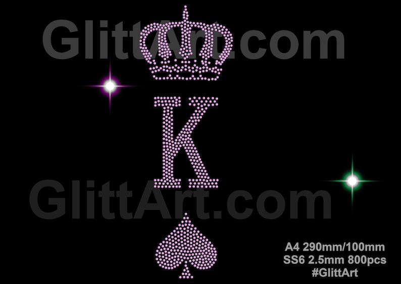 Playing Cards Rhinestone King SS6 Rhinestone Rhinestones Crystals Diamante Template Digital ...