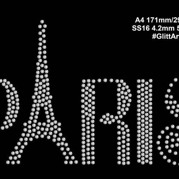 Paris rhinestone template digital download, svg, eps, png, dxf rhinestone template