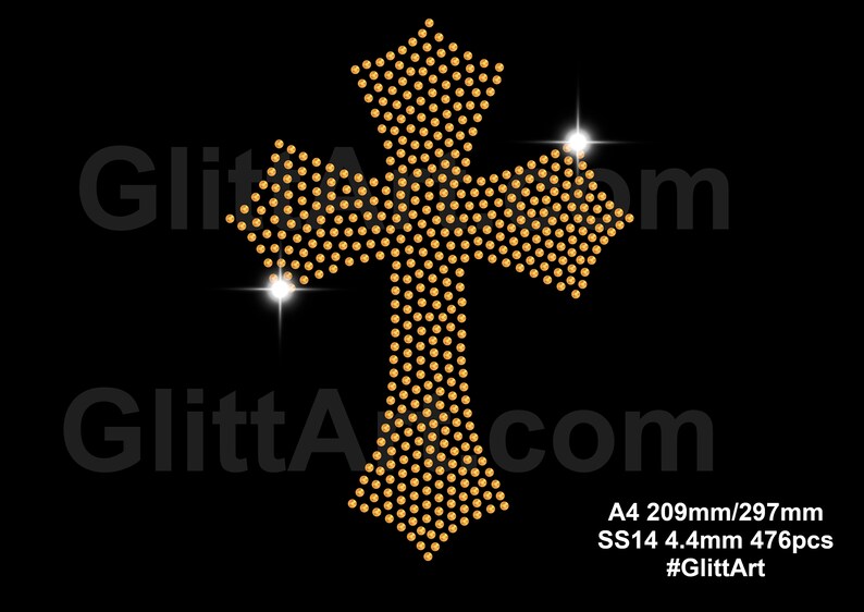 CROSS Rhinestone Crystals Gems Diamante Template Digital Download, Svg ...