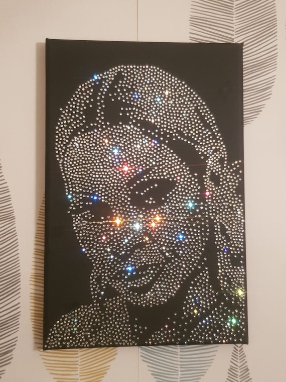 Mary J Blidge Swarovsky Portrait A4 20cm X 30cm Portrait, Diamond Diamante  Crystals Rhinestone Painting From Photo, Crystals Portrait 