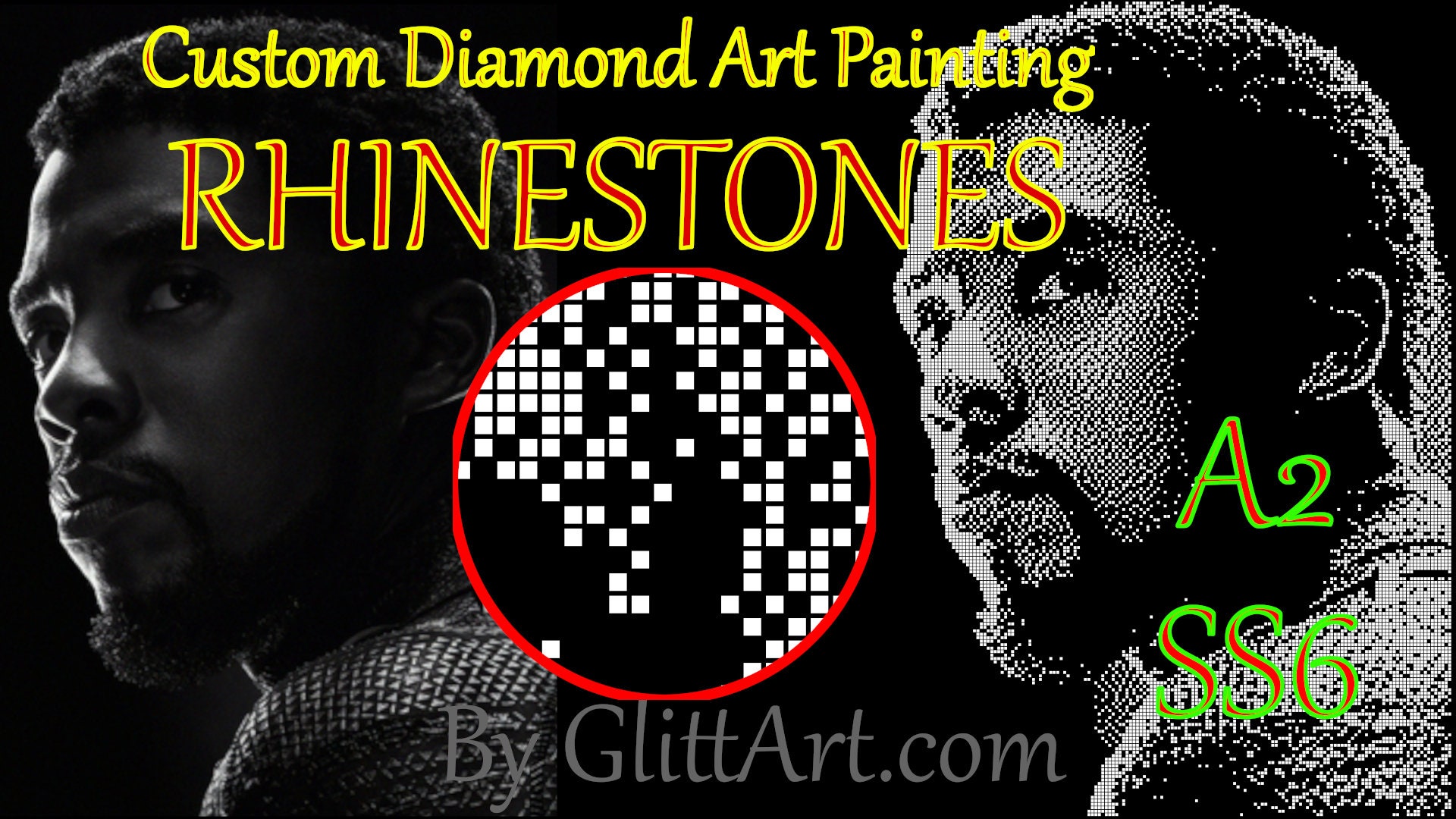 Custom Rhinestone Diamond Art, Crystal, Gems, Diamond Painting Template  Ready to Print Ss6 2mm 60cm X 84cm 
