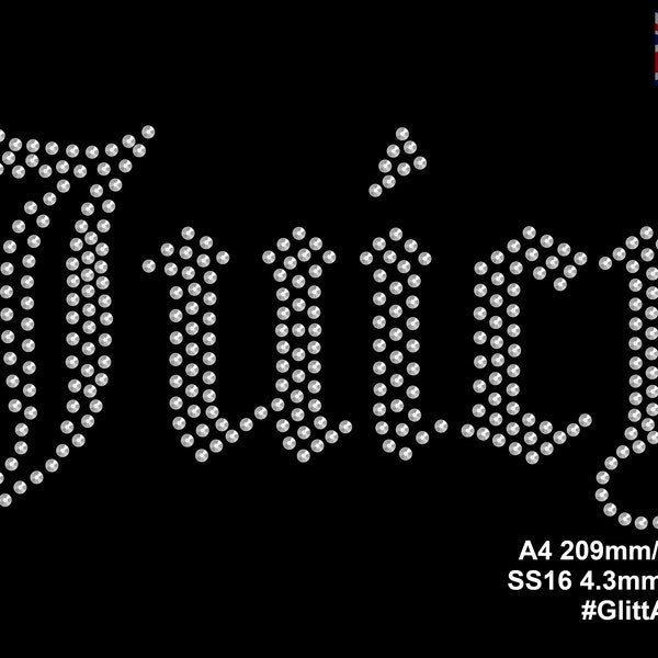 JUICY Strass Kristalle Diamante Vorlage digital download, svg, eps, png, dxf StrassSchablone für Cricut Plotter.