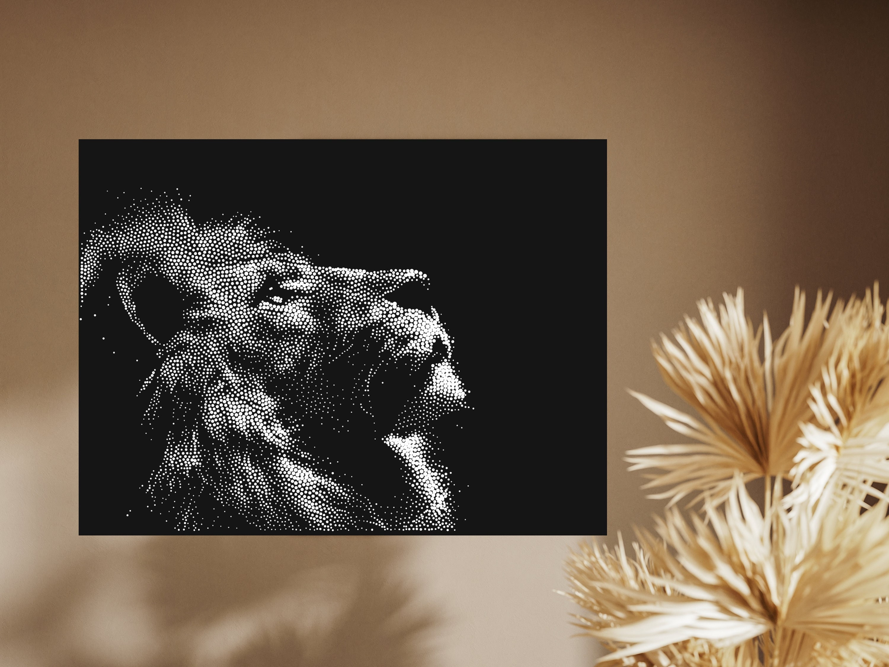 Crystal Art KIT, Lion, DIY Rhinestones Diamond Painting for Home Wall Decoration Gift 60cm x 80cm in Swarovski STYLE