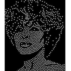 A4 SS6 Tina Turner rhinestone portrait crystals diamante template digital download, svg for cricut plotter.