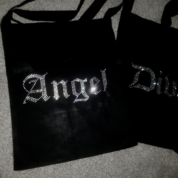 Rhinestone Tote Bag - Etsy