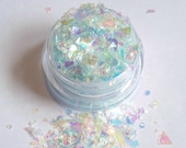 Zero - Iridescent Blue - Halloween Cosmetic Mix Face and Body Glitter For Festival Rave and Cosplay Makeup - Nails Slime and Craft Supplies