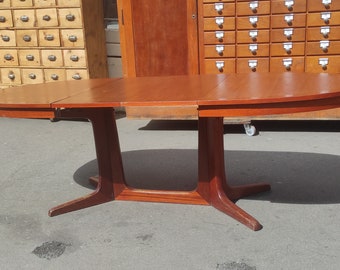 Table ovale Baumann vintage style scandinave avec rallonges 2m59 de long