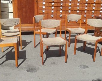 Lot de 6 chaises années 1970 design scandinave dlg Baumann