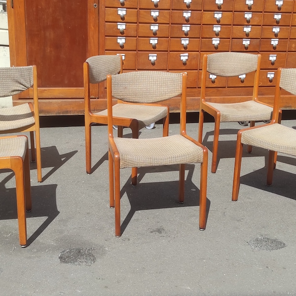 Lot de 6 chaises années 1970 design scandinave dlg Baumann