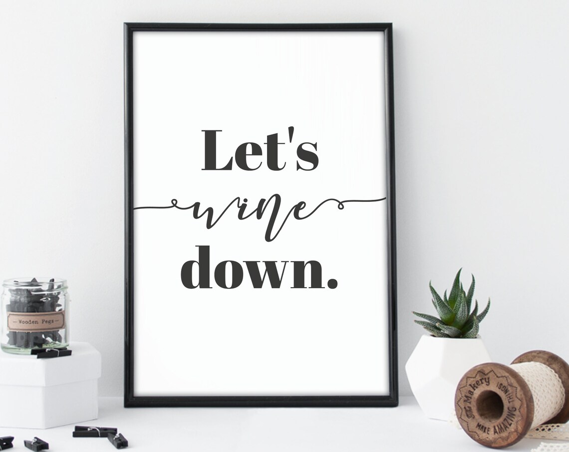 Wine art print kitchen wall decor wine wall decor kitchen | Etsy