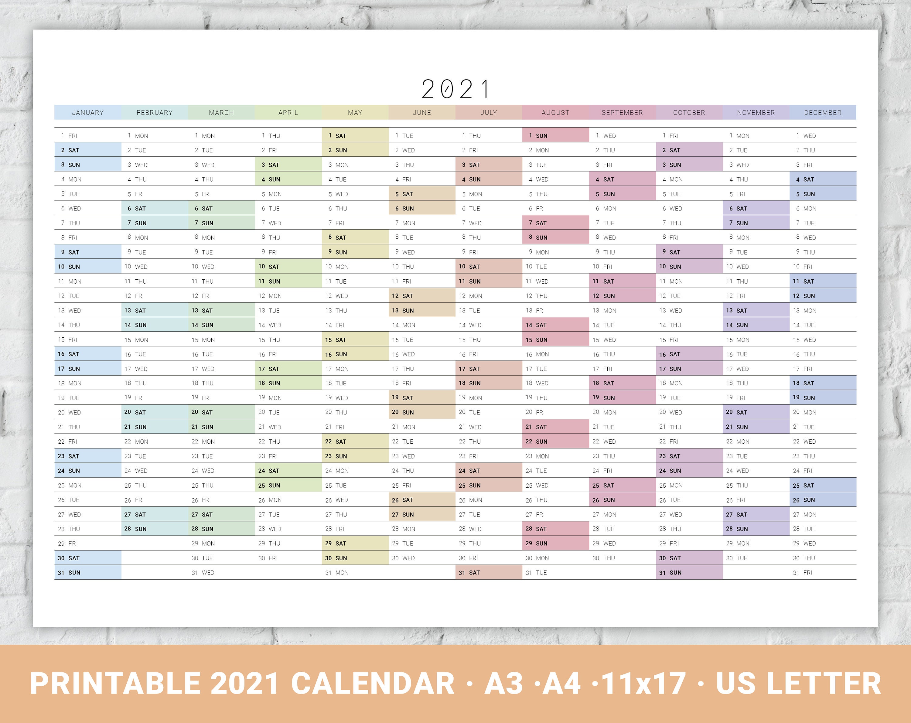 2021-wall-calendar-yearly-overview-printable-calendar-large-etsy