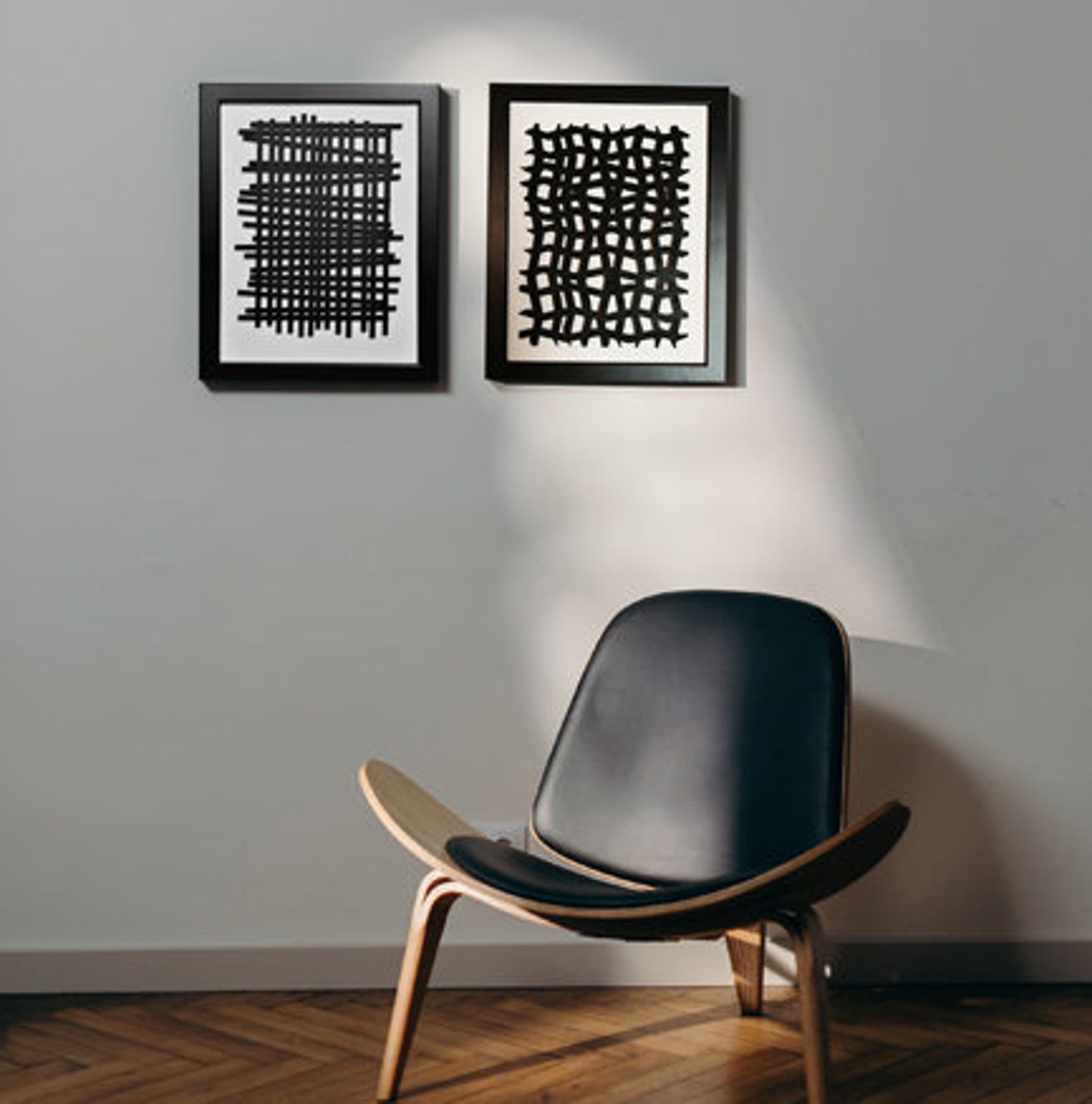 Wall Art Modern Monochrome Pattern Etsy