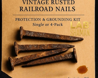 Vintage Rusted Railroad Iron Nails |  (Single or 4-Pack) Hoodoo Protection Grounding Kit