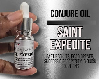 St. Expedite Conjure Oil | Fast Luck, Success & Road Opening | LAB Shaman