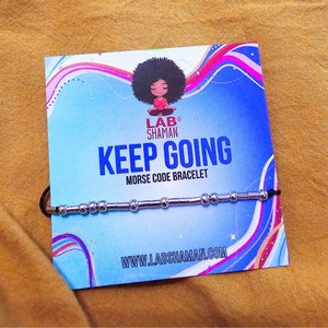 Keep Going Morse Code Bracelet | Silent Cheerleader | Unisex Encouragement Accessory | LAB Shaman