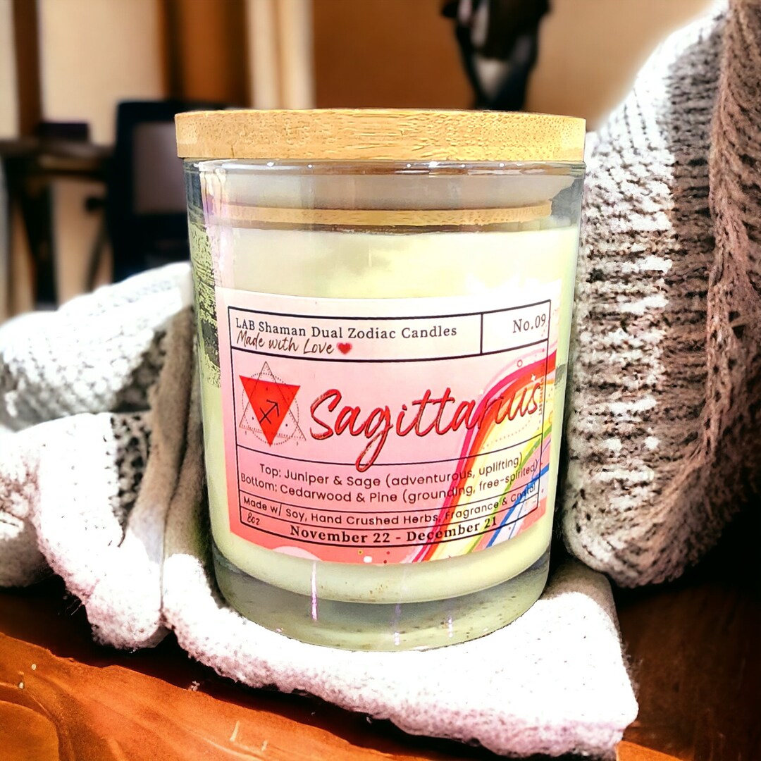 Zodiac Sign Dual Scented Candle Natural Soy Wax Candle Decorative