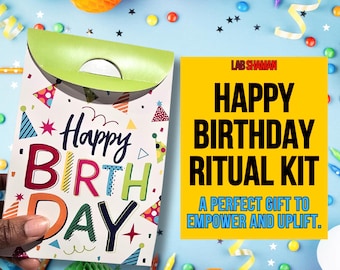 Birthday Ritual Kit: Sweet Citrus Candle, Crystal & Affirmation Cards | LAB Shaman