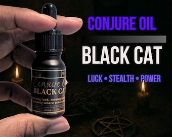 Black Cat Conjure Oil | Reverse Bad Luck | Stealth | Protection | Cloaking | Spiritual Power | LAB Shaman