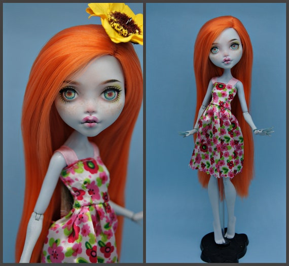 Monster High Repaint Lagoona Blue Orange Hair Ooak Custom Etsy