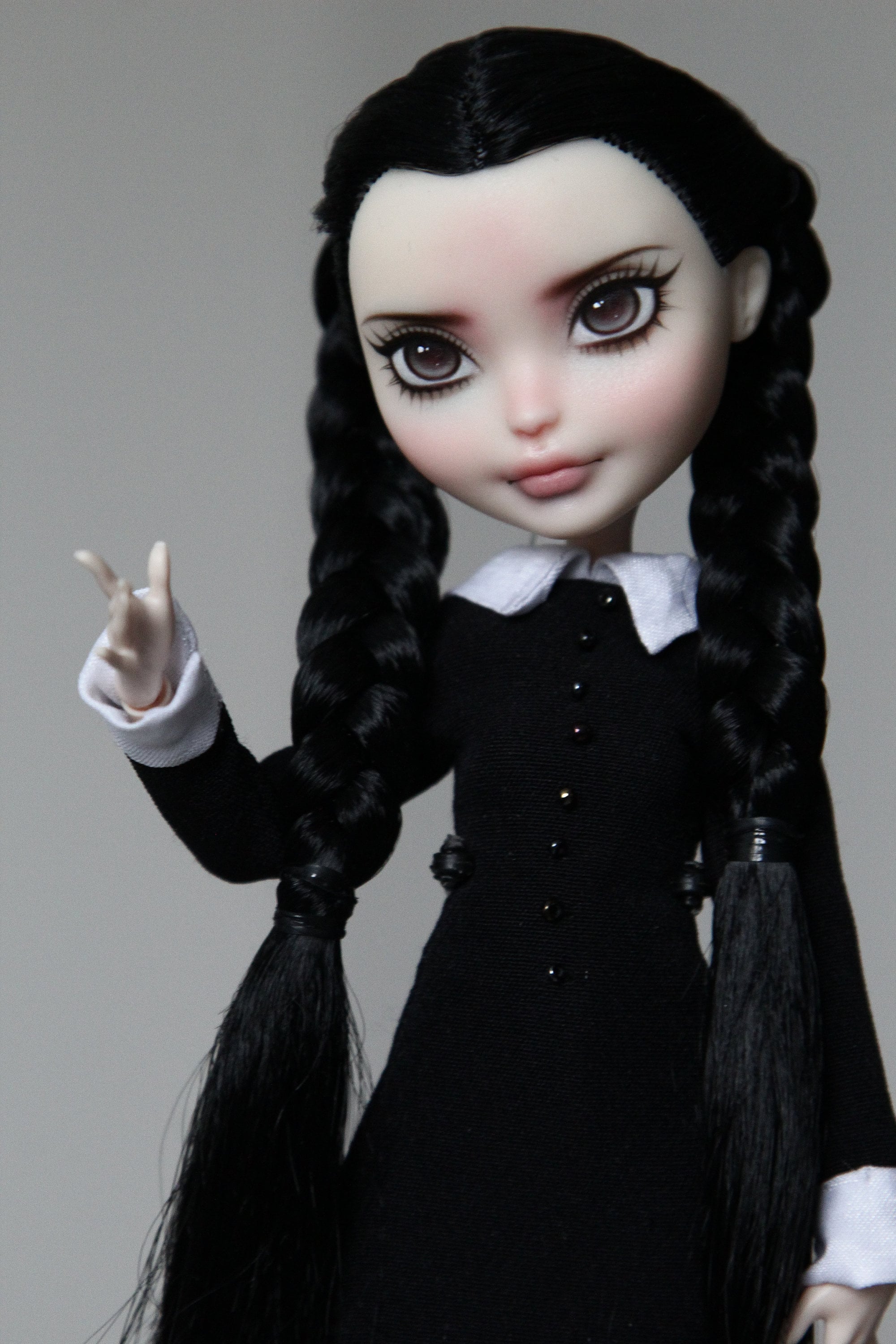 Ooak Monster high doll Wednesday Addams custom order works Etsy