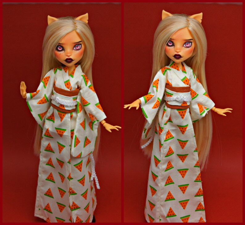 Ooak Monster high doll pattern for sewing Kimono Yukata / Ever | Etsy