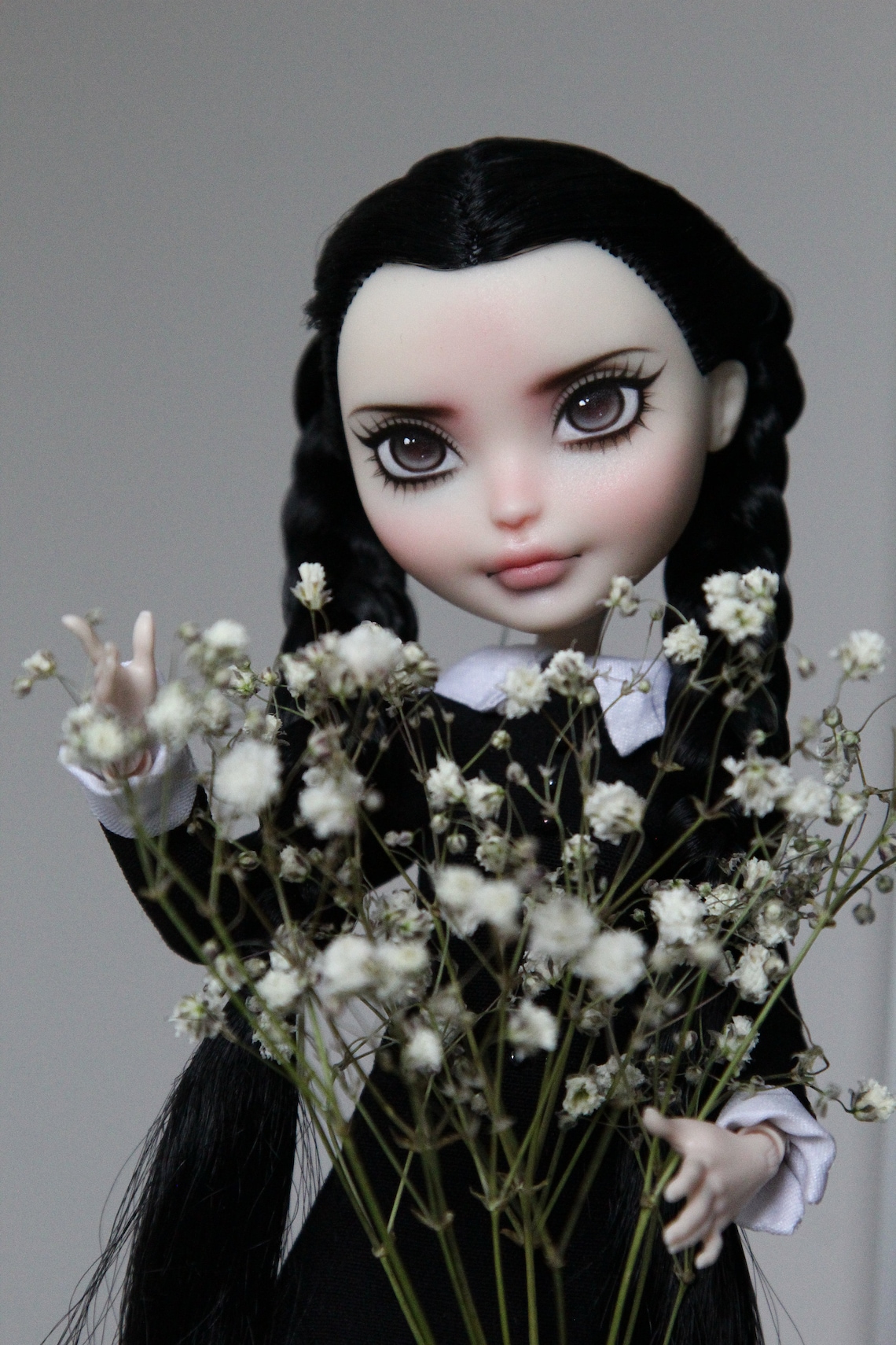 Ooak Monster high doll Wednesday Addams custom order works Etsy