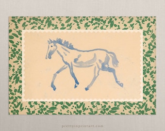 Horse Art Print, Vintage / Nursery | Unframed