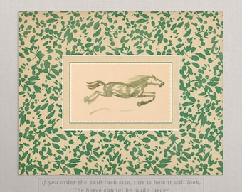Horse Art Print, Vintage / Nursery | Unframed