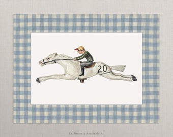 Toy Horse Vintage Nursery Art | Unframed