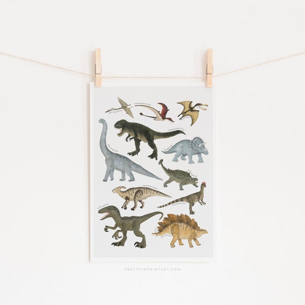 Dinosaur Educational Chart | Unframed