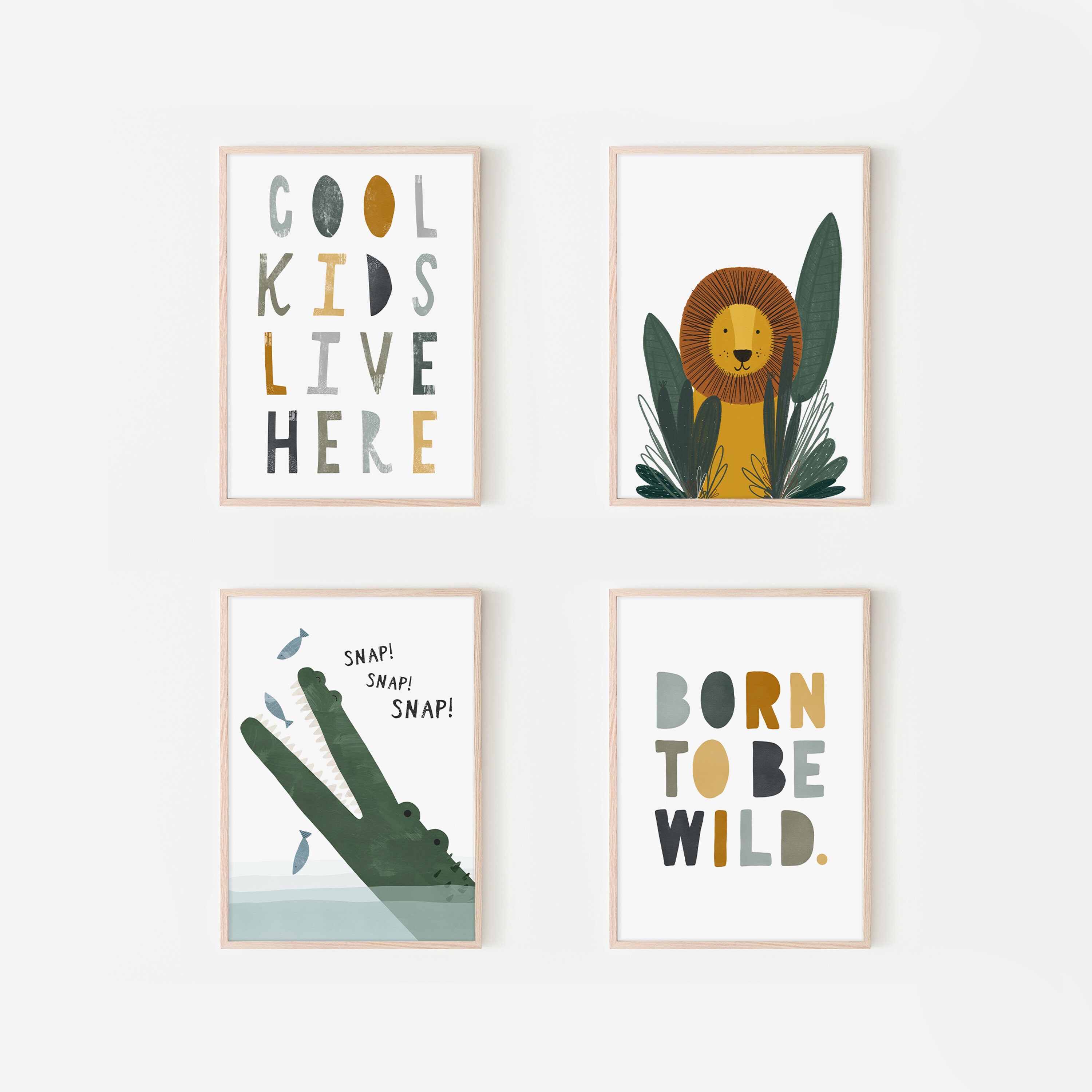 Set of 4 Playroom Prints Playroom Wall Art Nursery Wall Etsy