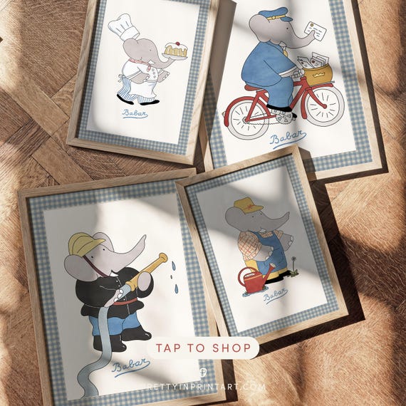 Babar Nursery Art - Family Tree | Unframed - Etsy