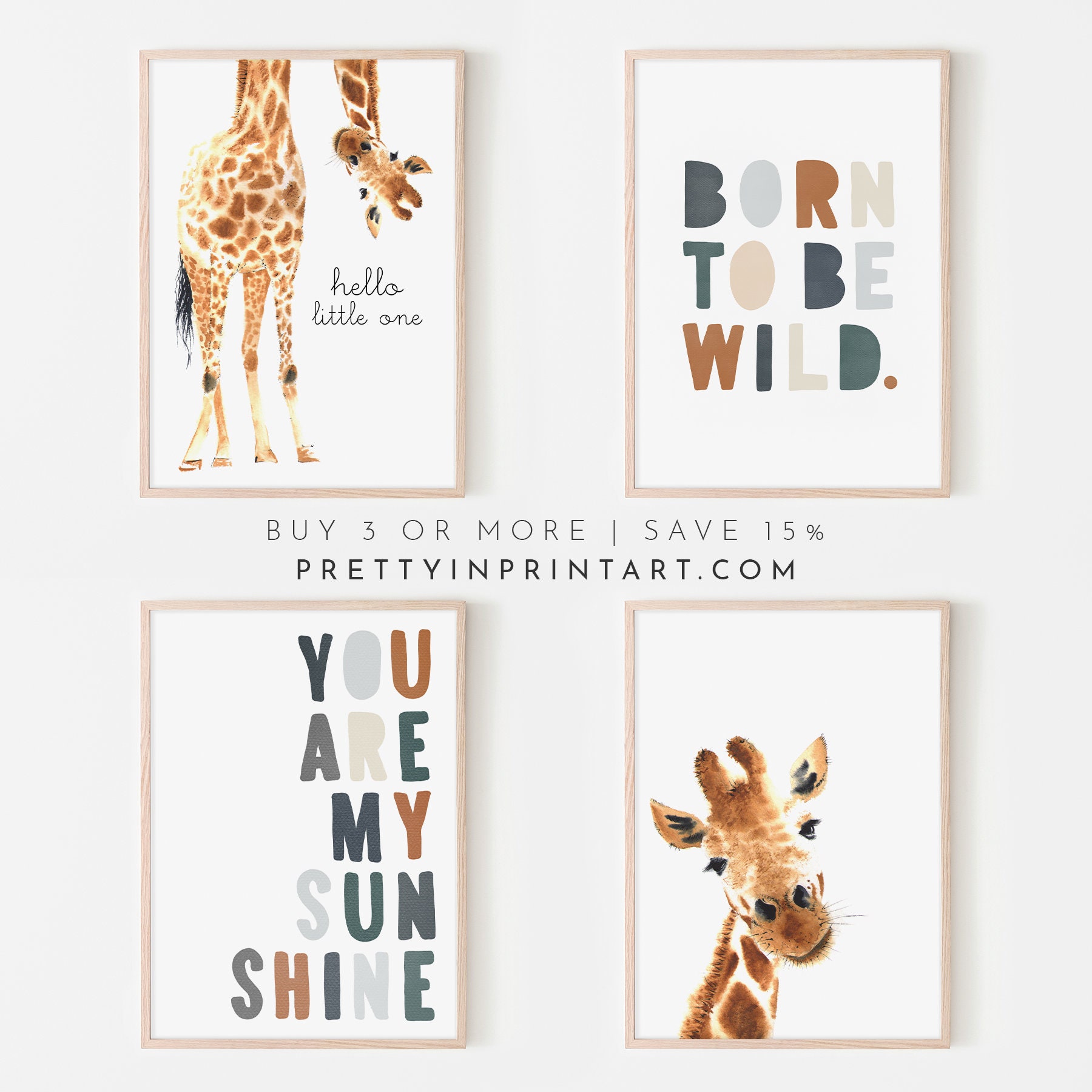 Hello Little One Giraffe Print Giraffe Art Giraffe Animal Etsy