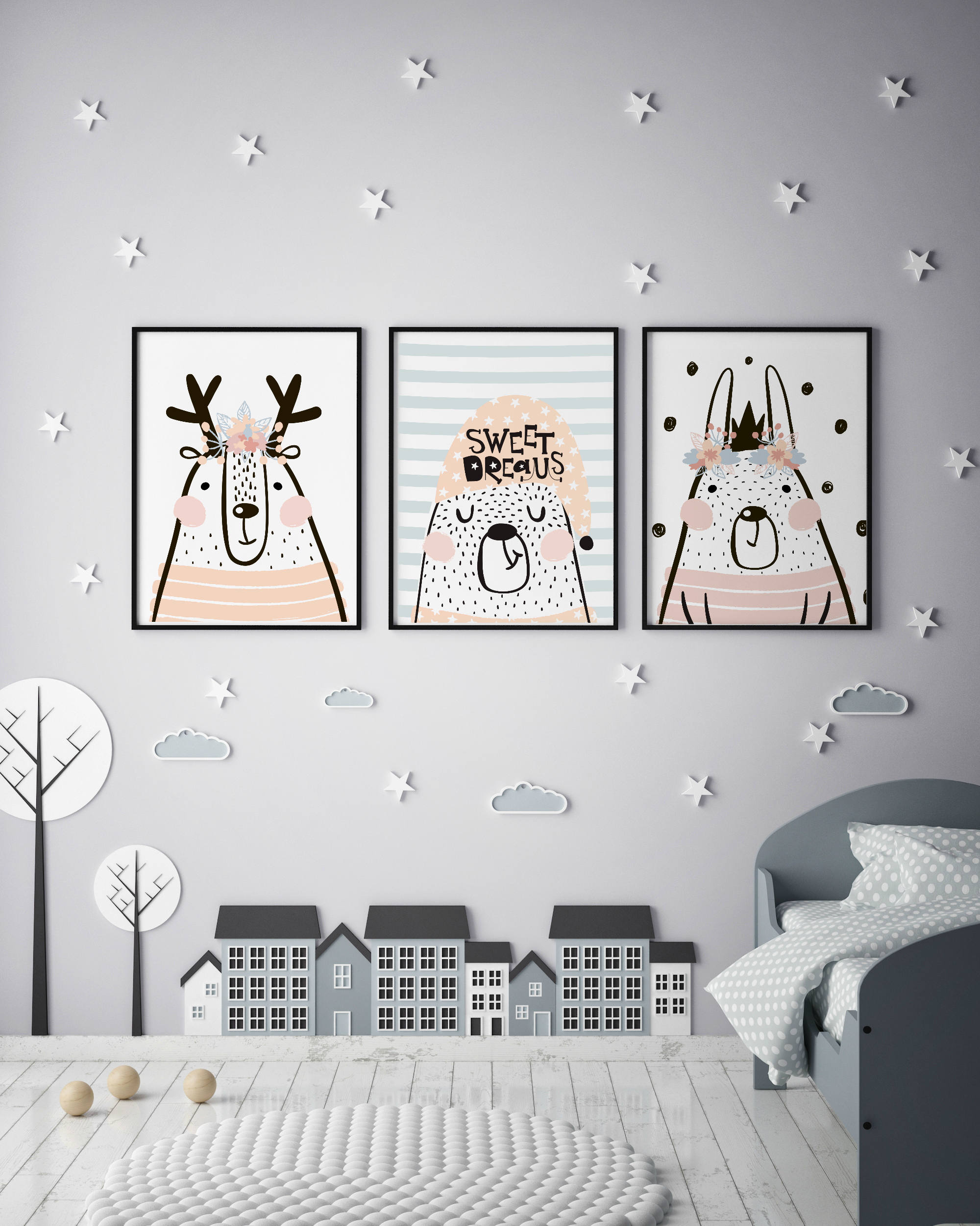 Animal nursery decor Nursery wall art PRINTED artanimal | Etsy