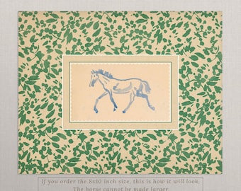 Horse Art Print, Vintage / Nursery | Unframed