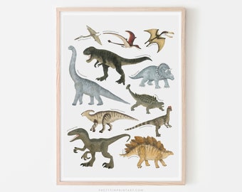 Dinosaur Educational Chart | Framed Print