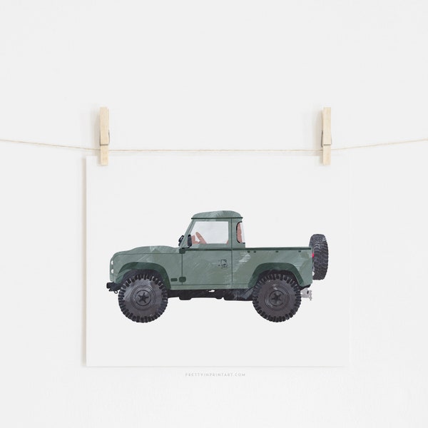4x4 Land Rover - Green Vintage | Unframed